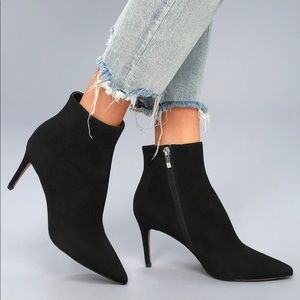 Black Suede high heel bootie
